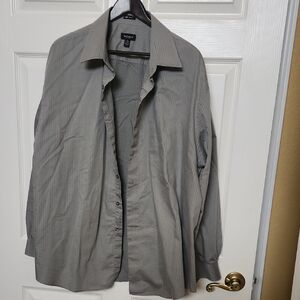 Van Heusen Silver with Gray Stripe Men's Dress Shirt